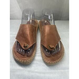 André Assous Espadrille Wedge Thong Sandal Made in Spain Women Size EU 41 US 10